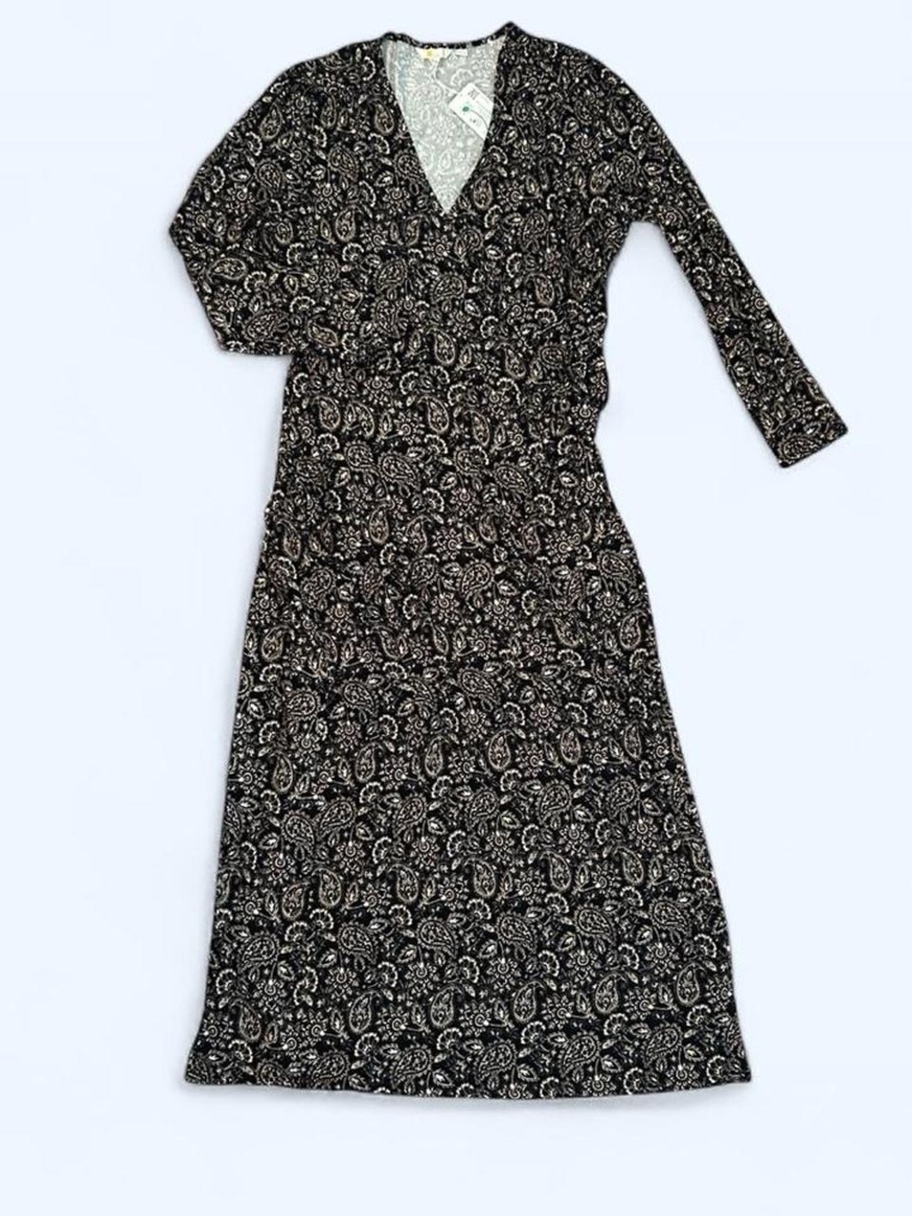 Boden NWT Wrap Midi Dress Black Paisley Size 20/22R Business Casual Quiet Luxury